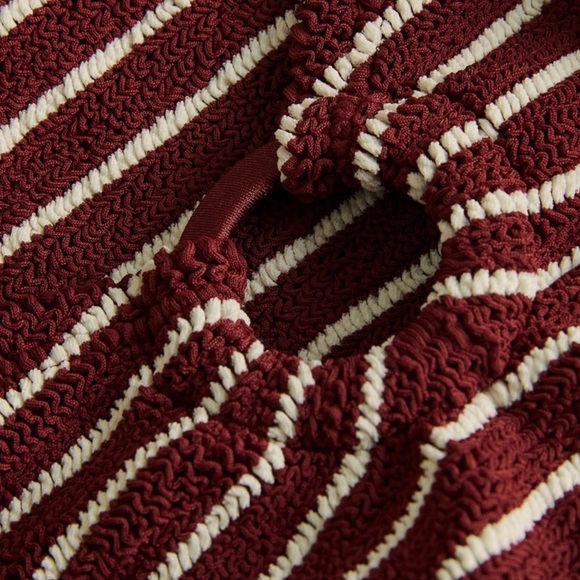 NWT hunza g striped celine swimsuit in wine/white - Picture 5 of 9